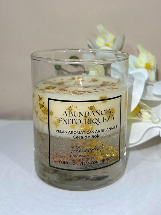 Vela de intención abundancia, éxito, riqueza.