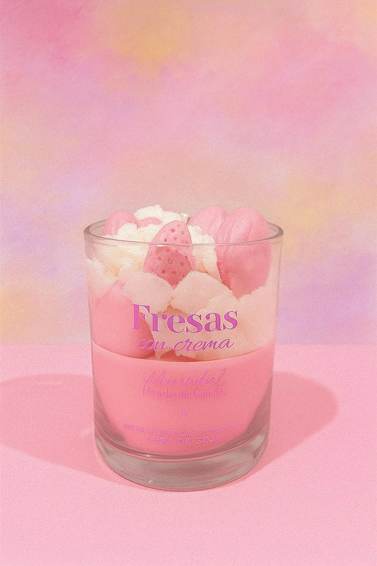 Vela Fresas con Crema